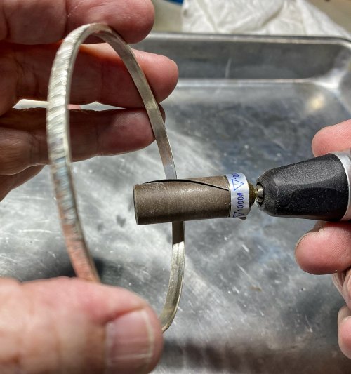 Susan LeGuyader's Classic Bangle Bracelet - , Contemporary Wire Jewelry, Texturing, Butane Torch, Soldering, Solder, I like to use polishing papers and pro polish pads.
